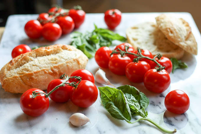 Roasted Garlic Panzanella  | eatfirstworrylater.com
