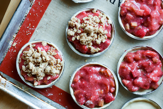 Strawberry Rhubarb Pies | eatfirstworrylater.com